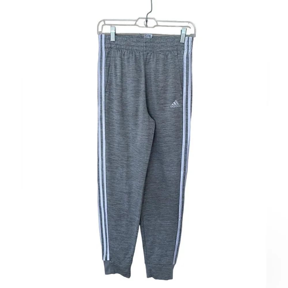 Adidas Boys Heathered Light Gray Joggers
